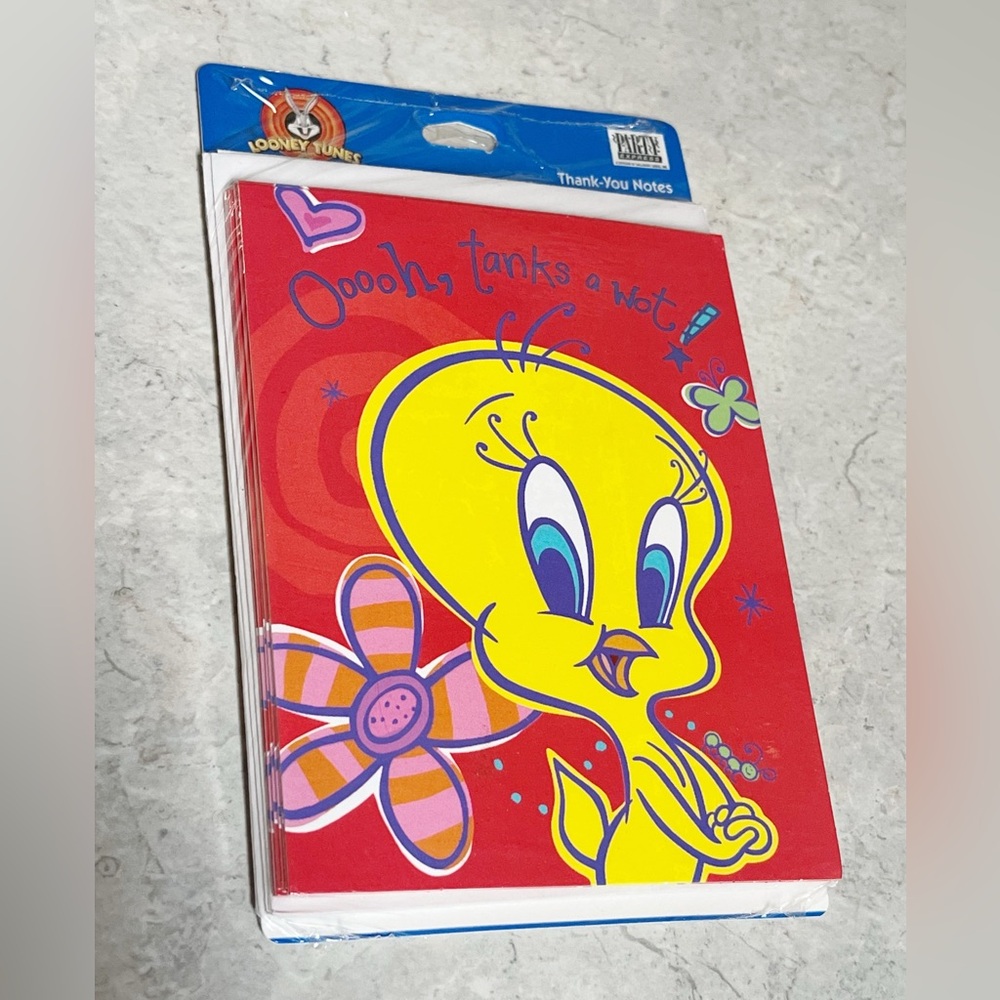Hallmark Looney Tunes 2001 Tweety 8 Thank You Cards Sealed Spring Floral